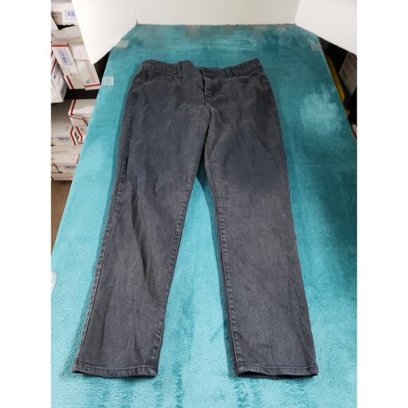 Chicos Jeans 1 US Size 8 Womens Black Stretch Mid Rise Girlfriend Slim Ankle - Picture 1 of 12
